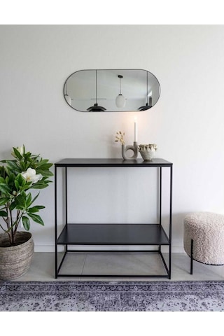 Model Alfa Dekoratif Ayna Duvar Aynası Konsol Aynası Boy Aynası Mdf 120cm X 50 Cm Elips Ayna 120 X 50 Siyah