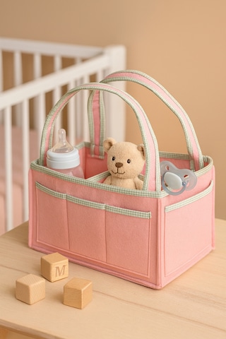 Yunusoğlu Home Anne Bebek Keçe Bakım Çantası Yenidoğan İçin Organizer Düzenleyici Çok Amaçlı Çok Renkli