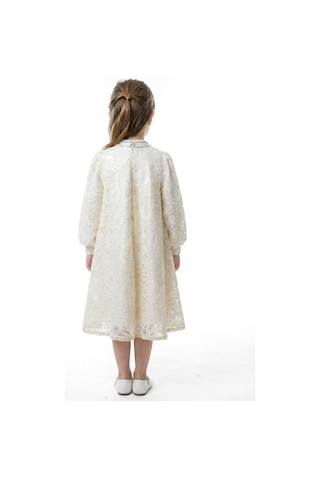 Xo Kids Kız Çocuk Elbise 4-9 Yaş 5936 Ekru