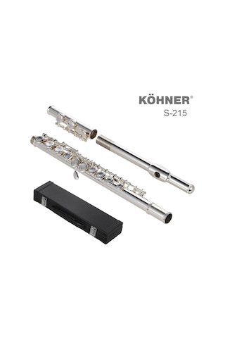 Köhner S-215 Gümüş Yan Flüt Seti-Kutulu Ful Set