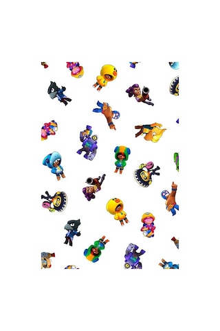 Brawl Stars Karakterleri 360 Derece Baskılı Çocuk T-Shirt Beyaz