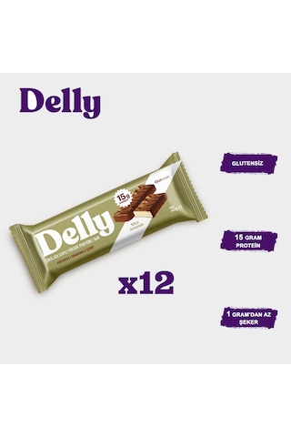 Delly Muz Aromalı Çikolata Kaplı Yüksek Protein Bar 12 x 40 G