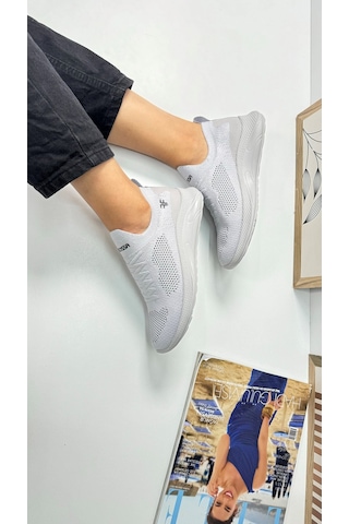 Günlük Unisex Sneaker Slip-on Nefes Alabilen Hafif Yürüyüş Bağcıksız Esnek Spor Ayakkabı 041f Buz