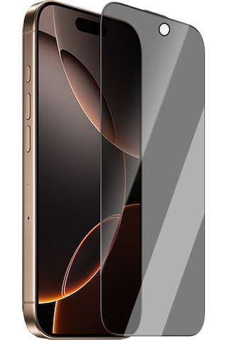 Apple Uyumlu iPhone 14 Pro Max Caseworld Crystal Shadow Serisi 0.15mm 3d Privacy Hayalet Cam Ekran Koruyucu Siyah