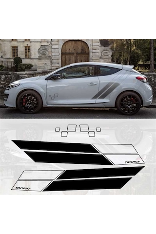 Renault Megane Trophy Desenli Yan Kapı Sticker Etiket Modeli