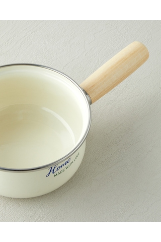 English Home With Love Emaye Sos Tenceresi 1,1 L Beyaz Krem