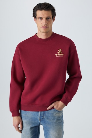 Grımelange SINNER Erkek Yumuşacık Kumaşlı Bordo Sweatshirt