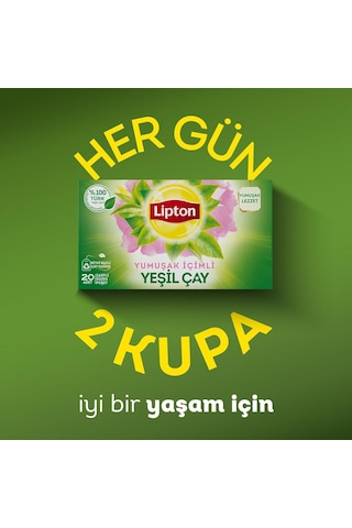 Lipton Yumuşak İçim Bardak Süzen Poşet Yeşil Çay 20'li Paket