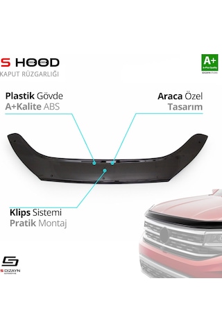 S-dizayn Hyundai Tucson Abs Plastik Kaput Rüzgarlığı 2016 Üzeri A+kalite