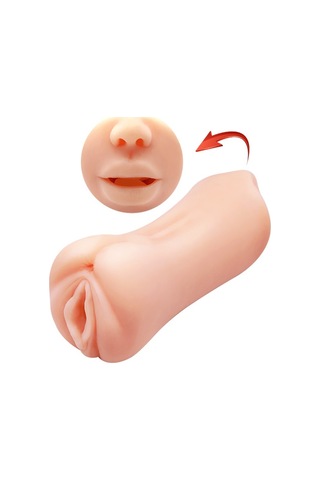 Lilitu Shop Crazy Bull 3 Boyutlu Çift Taraflı Suni Oral & Vajinal Mastürbatör Gemini