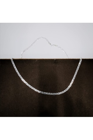 Omar Silver Unisex Barlı Gümüş Kolye Zincir 3,5 Mm