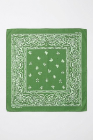 Mollycrush Unisex Yeşil Şal Desenli Fular Günlük Saç Aksesuarı, Boyunluk Ve Outdoor Bandana Yeşil