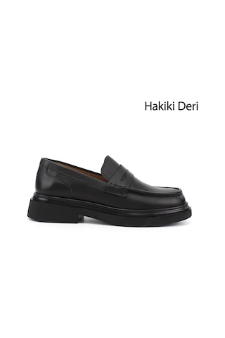 Gönderir Erkek Siyah Hakiki Deri Loafer Ayakkabı Ddma73542942
