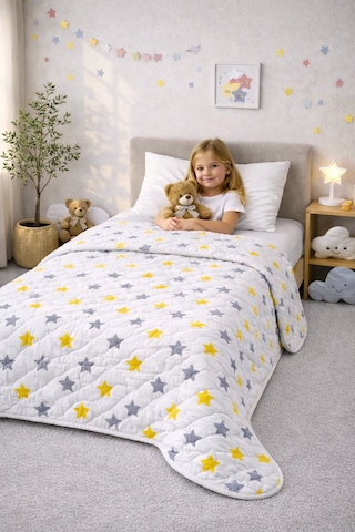 Laila Kapitone Pamuklu Tek Kişilik 160 X 230 Cm Pike Sarı