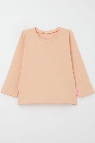 Breeze Kız Bebek Uzun Kollu Tişört Basic 9 Ay-3 Yaş, Somon Somon