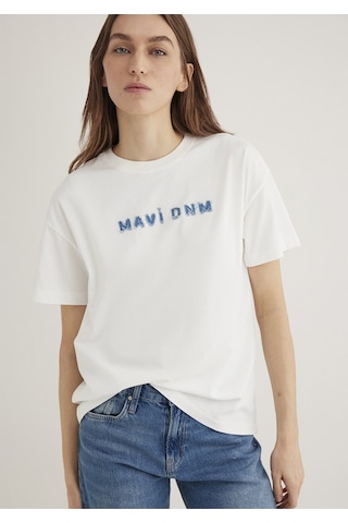 Mavi - Mavi Baskılı Ekru Tişört 1613146-70057 Ekru