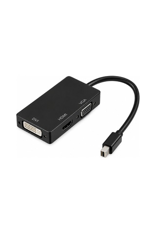 Concord Dphm Mini Displayport Thunderbolt - Hdmı Vga Dvı 3'ü 1 Arada Dönüştürücü Adaptör Siyah