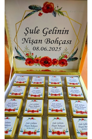 Karton Kutuda İsme Özel Çikolata-48li