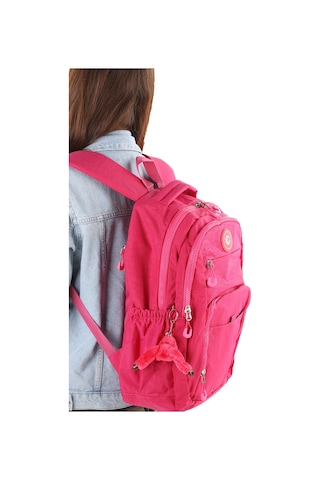 Bizoon Np291 Unisex Su Geçirmez Kumaş Günlük Okul Seyahat Pembe Sırt Çantası