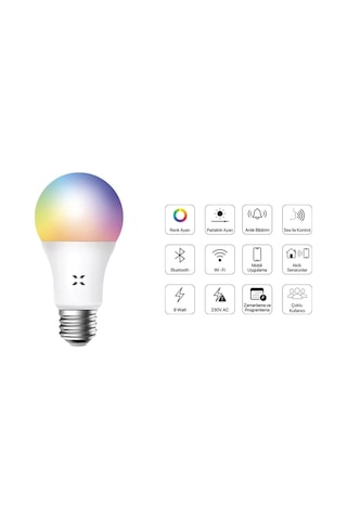 Tr Akıllı Ev Güvenlik Kamerası Rgb Ampul Wi-fi Hareket Sensörü Ve Kapı/pencere Sensörü 4'lü Ev Seti