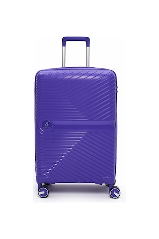 4 Lü Valiz Seti Elatae Exclusive Pro Polipropilen Kırılmaz Büyük - Orta - Kabin Boy Ve Makyaj Mor 5239