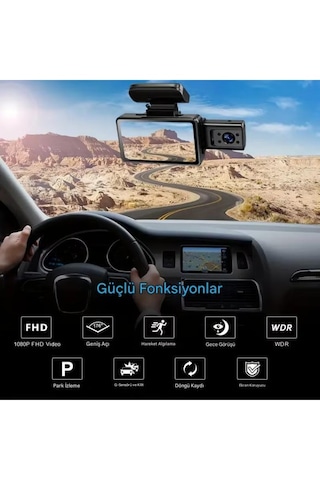 Kingline K-17 Wi-fi Full Hd 3 Kameralı Araç Güvenlik Kamerası