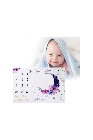 Dolıty Bebek Milestone Battaniye Aylık Ay Fotoğraf Prop Stil-a Stil A Çok Renkli