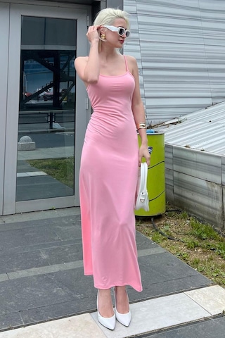 Madmext Pembe Uzun Asklı Basic Elbise Mg1852-pembe Pembe