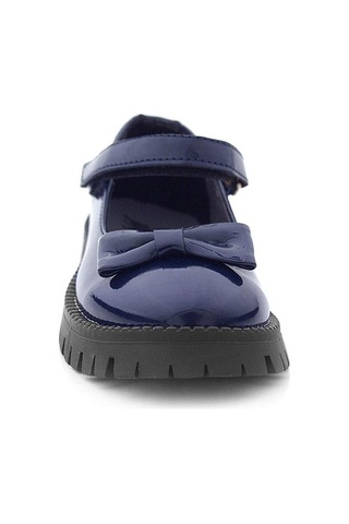 Rakerplus Lacivert Rugan Kalın Tabanlı Cırtlı Kız Çocuk Babet Lacivert