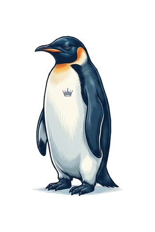 Wear Vexel Kadın T-shirt Penguen Baskılı Bisiklet Yaka Kısa Kol Yazlık Tişört - Beyaz Beyaz