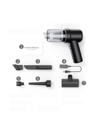 Akülü Mini Şarjlı Dik Süpürge - Siyah