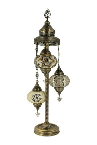 Otantik 3'lü Mozaik Lambader Ev Dekor Aydınlatmaları, Türk Mozaik Lamba