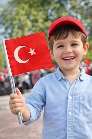 50 Li Plastik Sopalı Alpaka Bez Türk Bayrağı 20x30 Cm Okul Ve 23 Nisan Kutlamaları İçin Tek Ebat