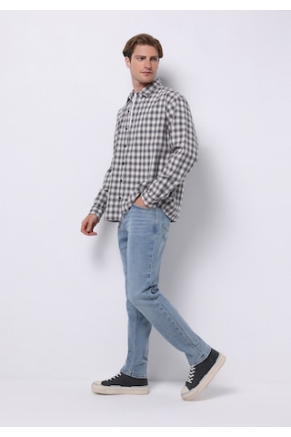 Colin's Colins Boxy Fıt Shirt Neck Kareli Erkek Gri Uzun Kol Gömlek Cl1075649 Q1.v1 Grc Gray Check