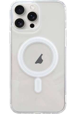 Ally Apple Uyumlu iPhone 15 Pro Max Magsafe Manyetik Şeffaf Silikon Kılıf