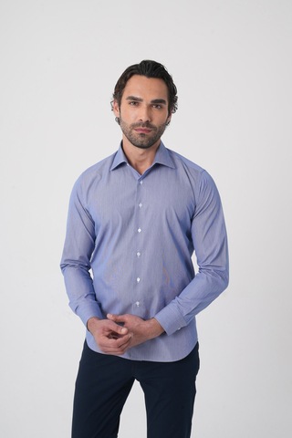 Bisse Uzun Kollu Klasik Yaka Erkek Lacivert Regular Fit Gömlek Gmczg252019 C39 Lacivert