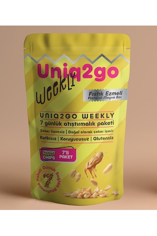 Uniq2go Weekly Fıstık Ezmeli Proteinli Meyve Bar - 7 Adet 50 G.lı