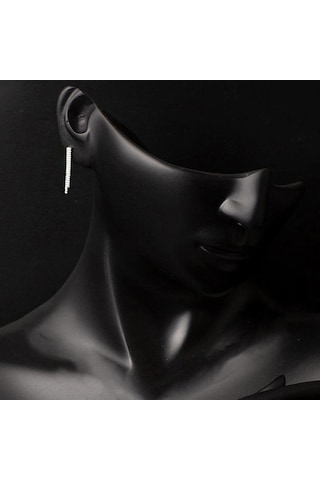 Bilezikci 2 Sıra Su Yolu Beyaz Altın Küpe Kpvr31363