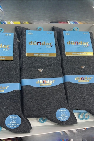 Dündar Çorap 6 Adet Dündar Erkek Plus Likralı Çorap Antrasit
