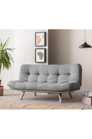 Pafu Hippo Üçlü Yataklı Koltuk Keten Açık Gri Açık Gri