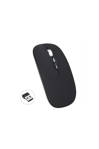 Springsun M103 Şarj Edilebilir Kablosuz Fare 2.4g Kablosuz Fare Ultra İnce Sessiz Fare 3 Ayarlanabilir Dpı Dahili 500mah Pil Siyah