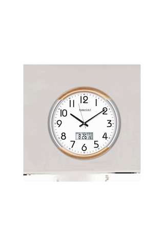 Toplantı Odası Termometreli Tarih Gün Ay Yıl Gösteren Duvar Saati Çok Renkli