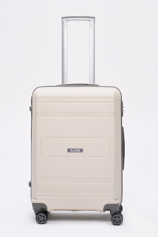 Elatae Premium Polipropilen Orta Boy Kırılmaz Valiz Bej - Antrasit V305 Bej