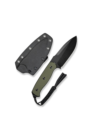 Sencut Toxodon Fixed Blade Knife G10 Od Green Handle Black Blade Kamp Bıçak Yeşil