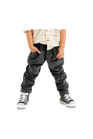 Denokids Mshb&g Fitilli Kadife Siyah Erkek Çocuk Pantolon Çok Renkli