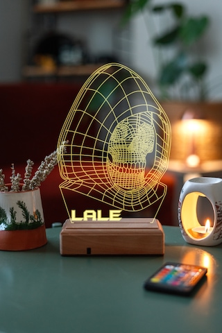Kişiye Özel 3D Iskelet Kuru Kafa Masaüstü Led Lamba