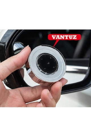 Yuvarlak Dönerli Oto Motosiklet Kör Nokta Aynası Vantuzlu Model 2'li Krom