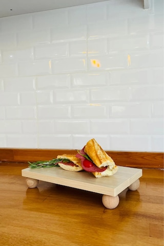 Mdf Tabaklı Kayın Top Ayaklı Risus 17x30 Cm Yuvarlak Pasta Sunum