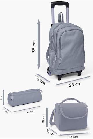 Coral High Kids Mor Renk Detaylı Çekçekli 3 Lü Okul Çanta Seti Set0123934
