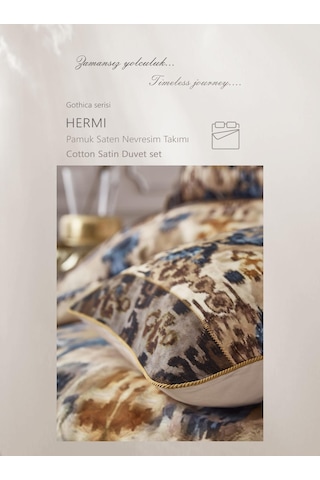 Clup Cotton Çift Kişilik Pamuk Saten Nevresim Takımı Hermi Kahve Diğer